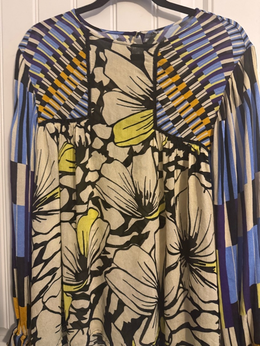 Anthropologie Bl^nk London Women’s Floral Print Boho Blouse in multi XL